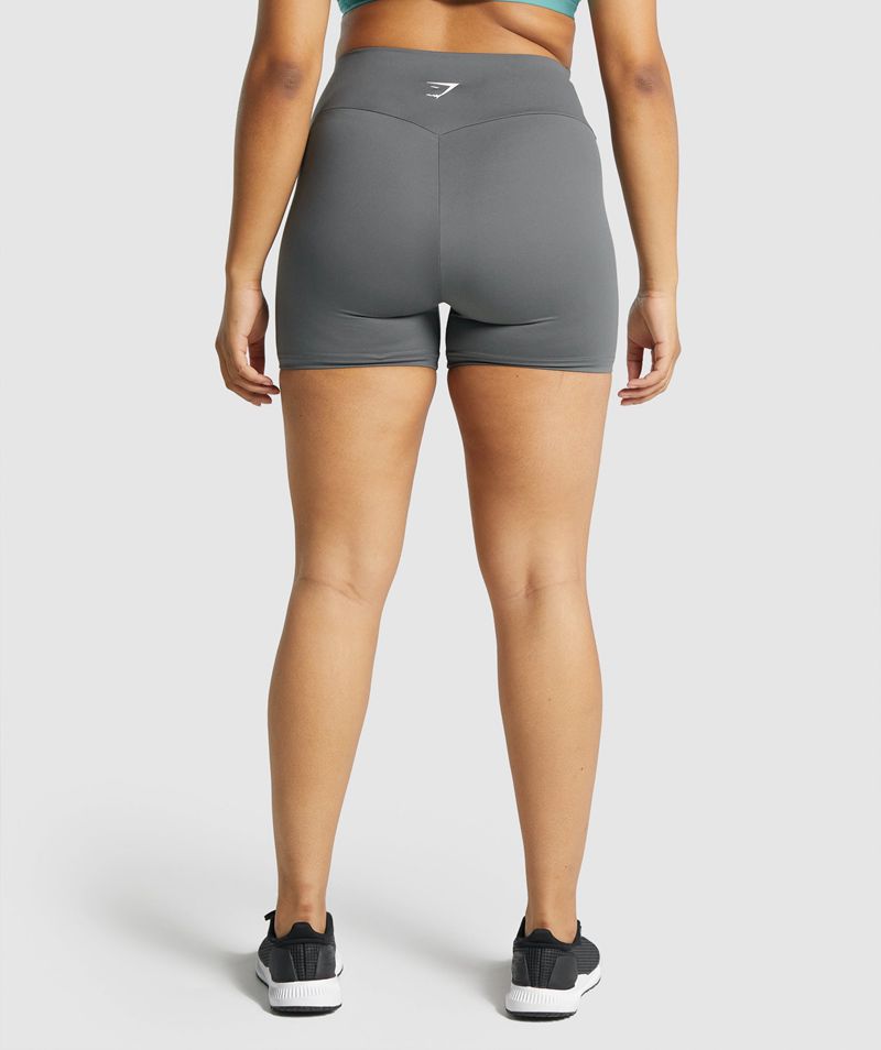 Women's Gymshark Training Shorts Grey | USA  5762-NPAQM