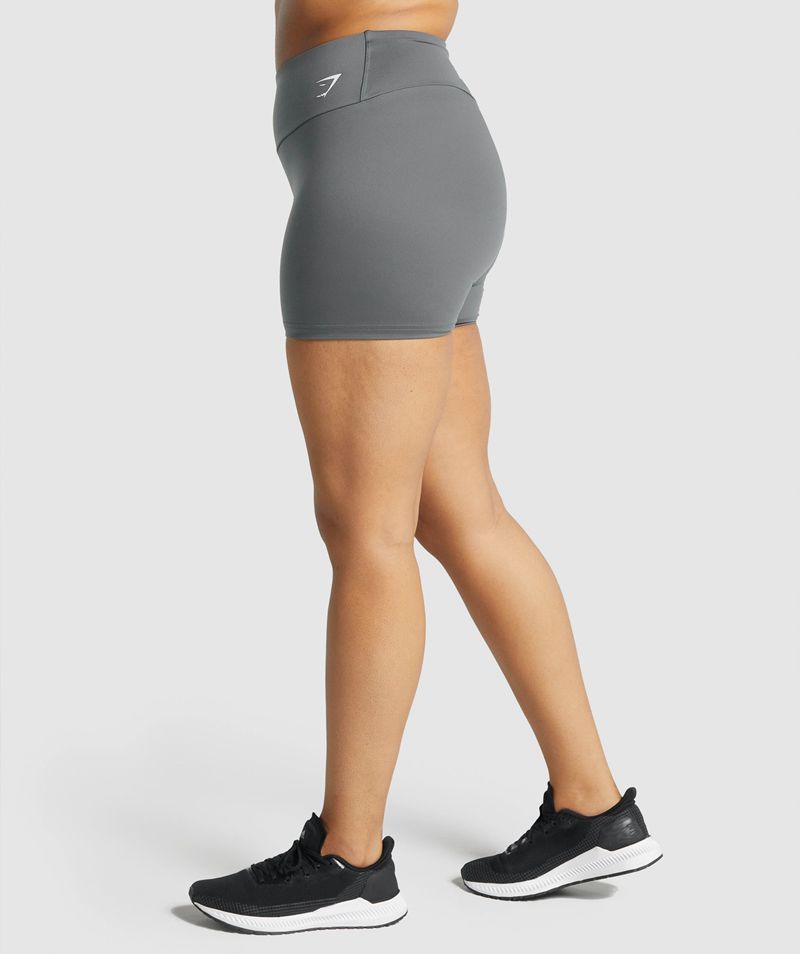 Women's Gymshark Training Shorts Grey | USA  5762-NPAQM