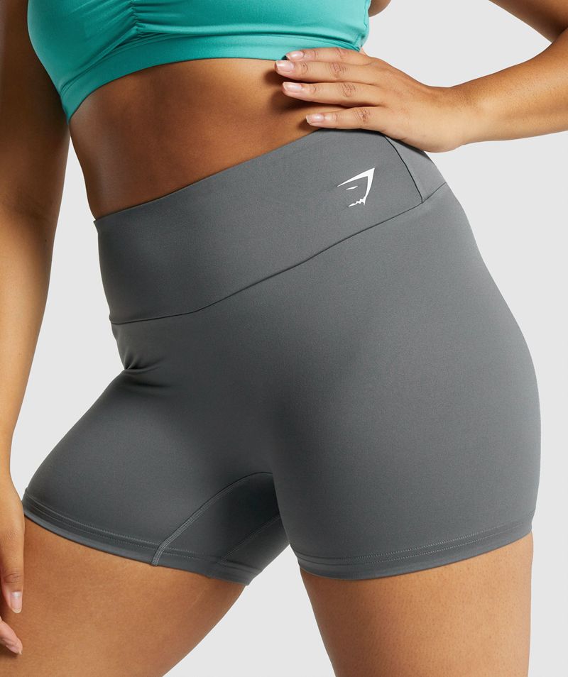 Women's Gymshark Training Shorts Grey | USA  5762-NPAQM