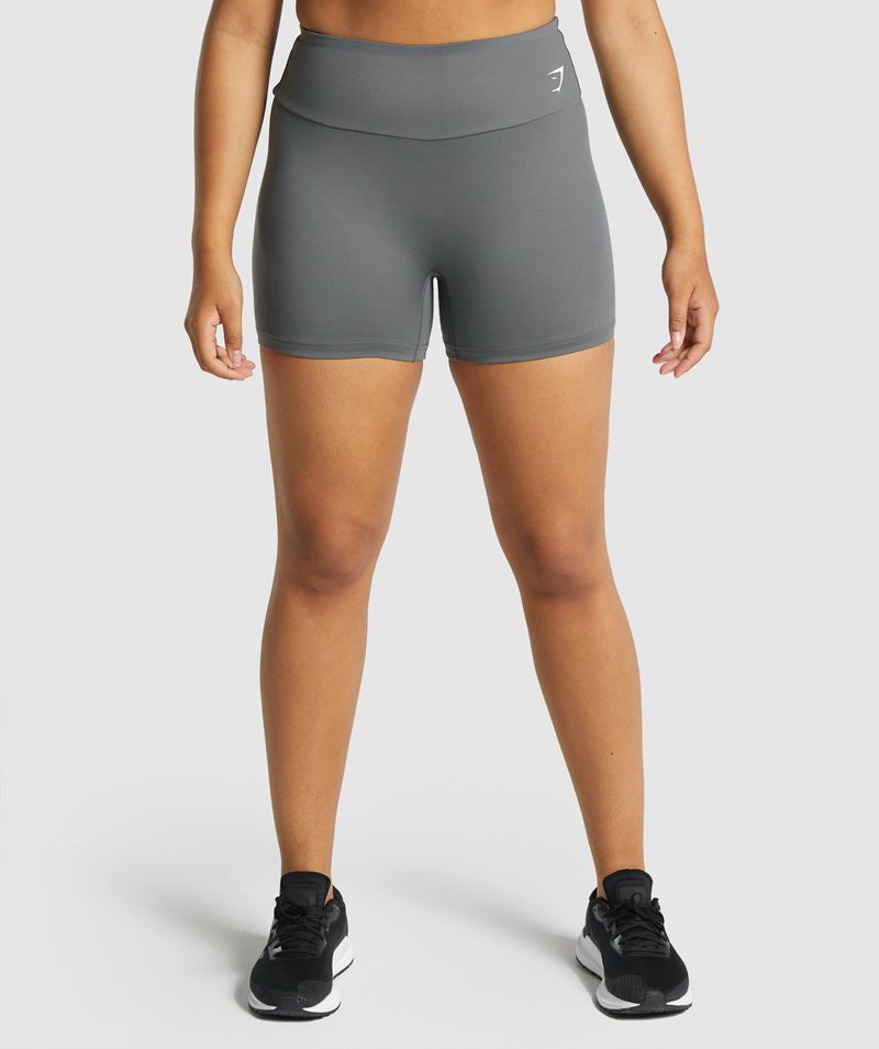 Women\'s Gymshark Training Shorts Grey | USA  5762-NPAQM