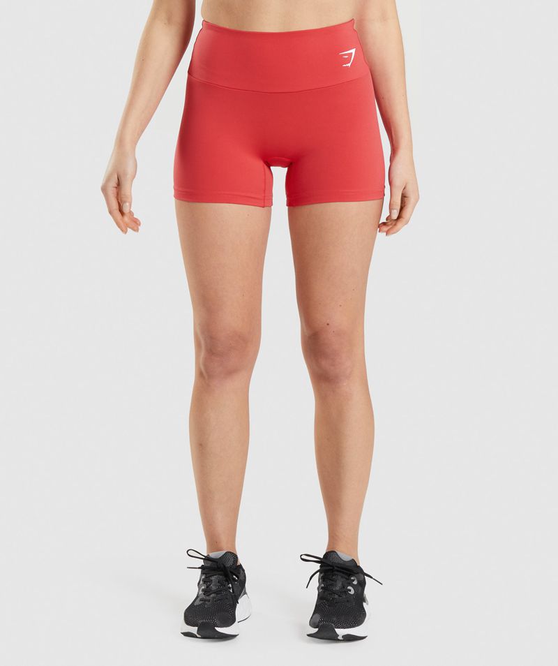 Women\'s Gymshark Training Shorts Red | USA  2064-OKRNW