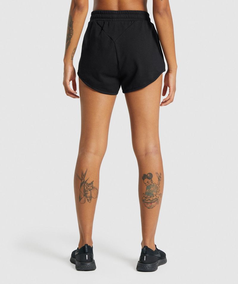 Women's Gymshark Training Sweat Shorts Black | USA  1723-IFHAB