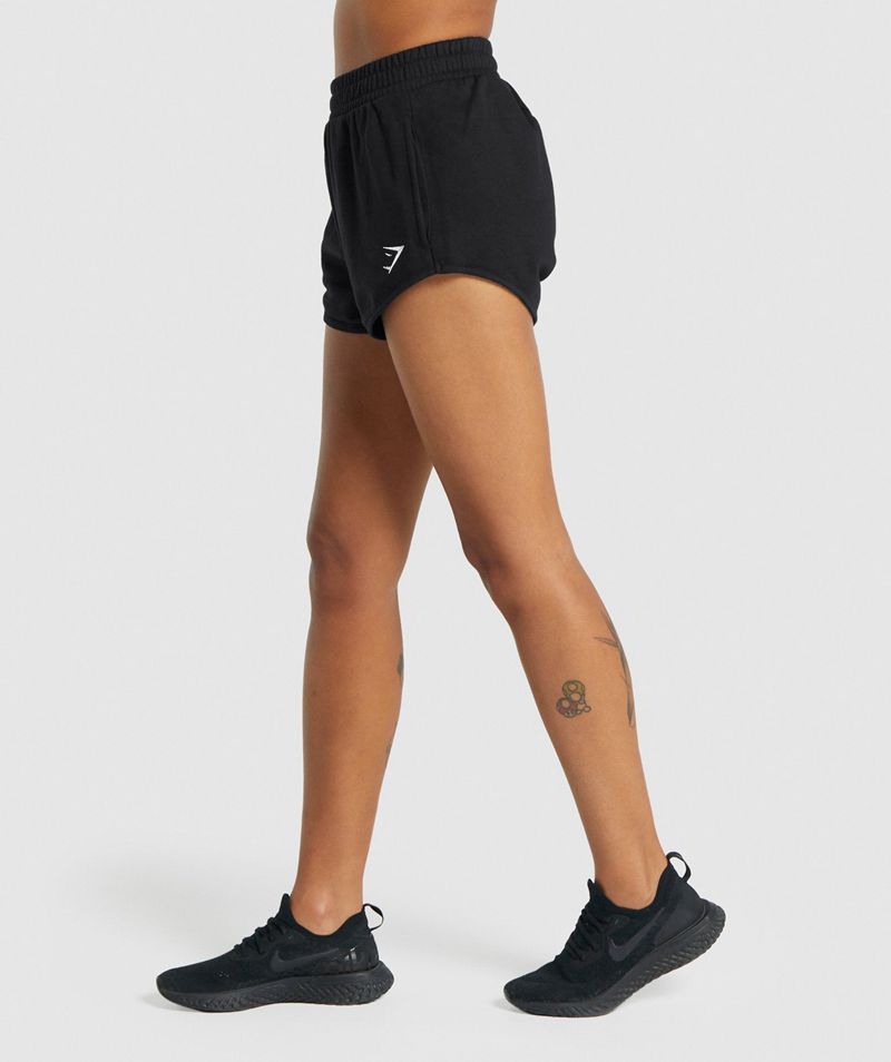 Women's Gymshark Training Sweat Shorts Black | USA  1723-IFHAB