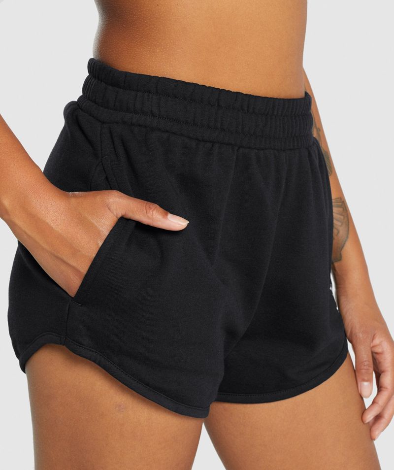 Women's Gymshark Training Sweat Shorts Black | USA  1723-IFHAB