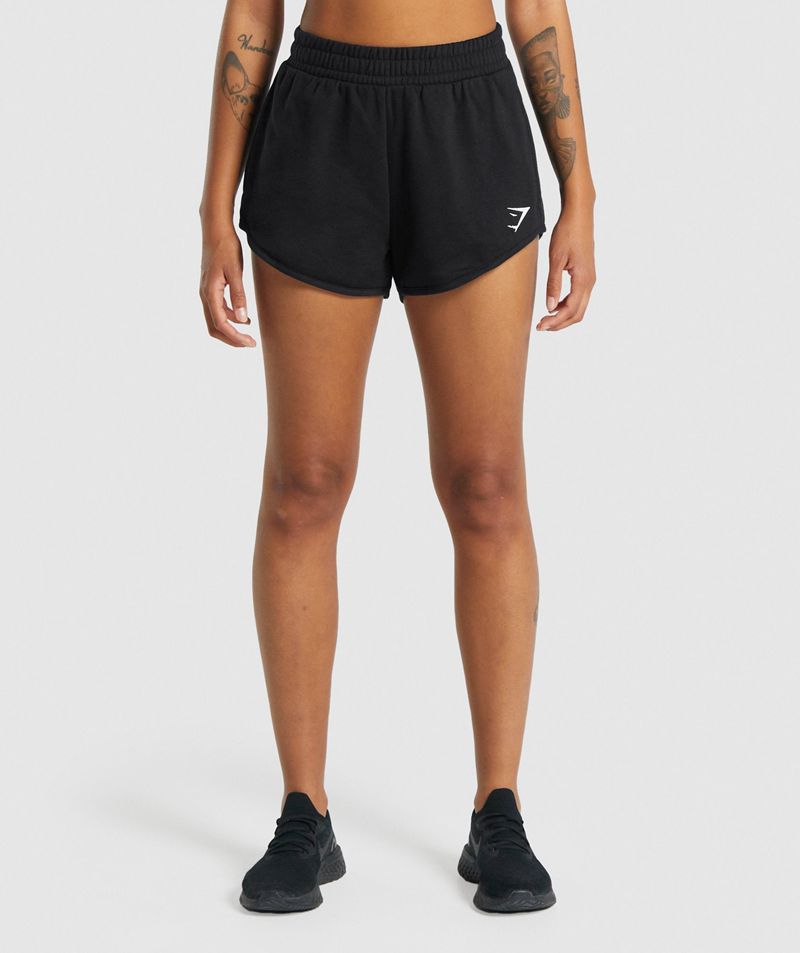 Women\'s Gymshark Training Sweat Shorts Black | USA  1723-IFHAB