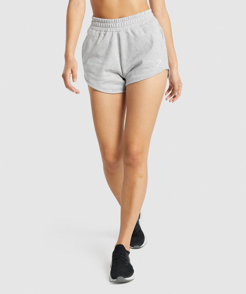 Women\'s Gymshark Training Sweat Shorts Light Grey | USA  4308-CIDUA