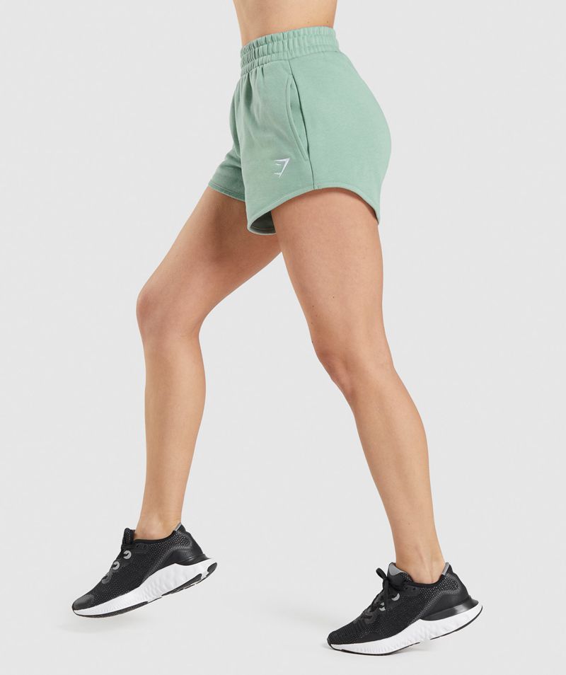 Women's Gymshark Training Sweat Shorts Turquoise | USA  6721-EQJMH