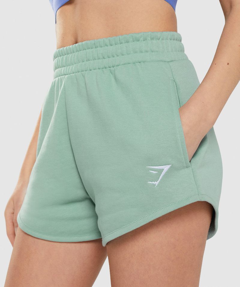 Women's Gymshark Training Sweat Shorts Turquoise | USA  6721-EQJMH