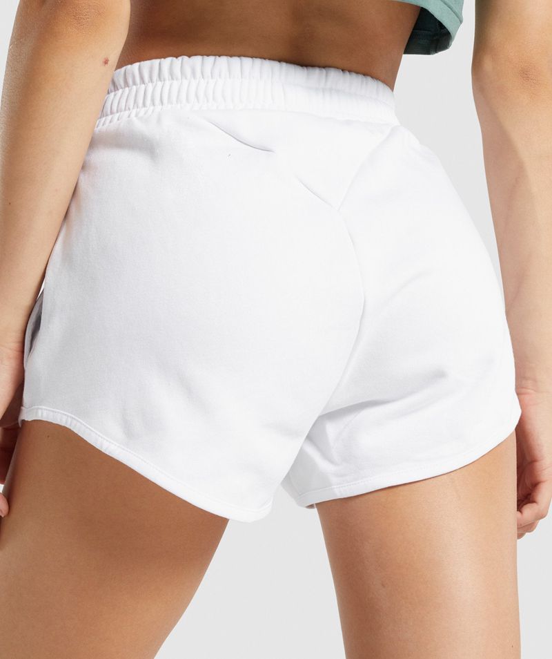 Women's Gymshark Training Sweat Shorts White | USA  9645-ARSQF