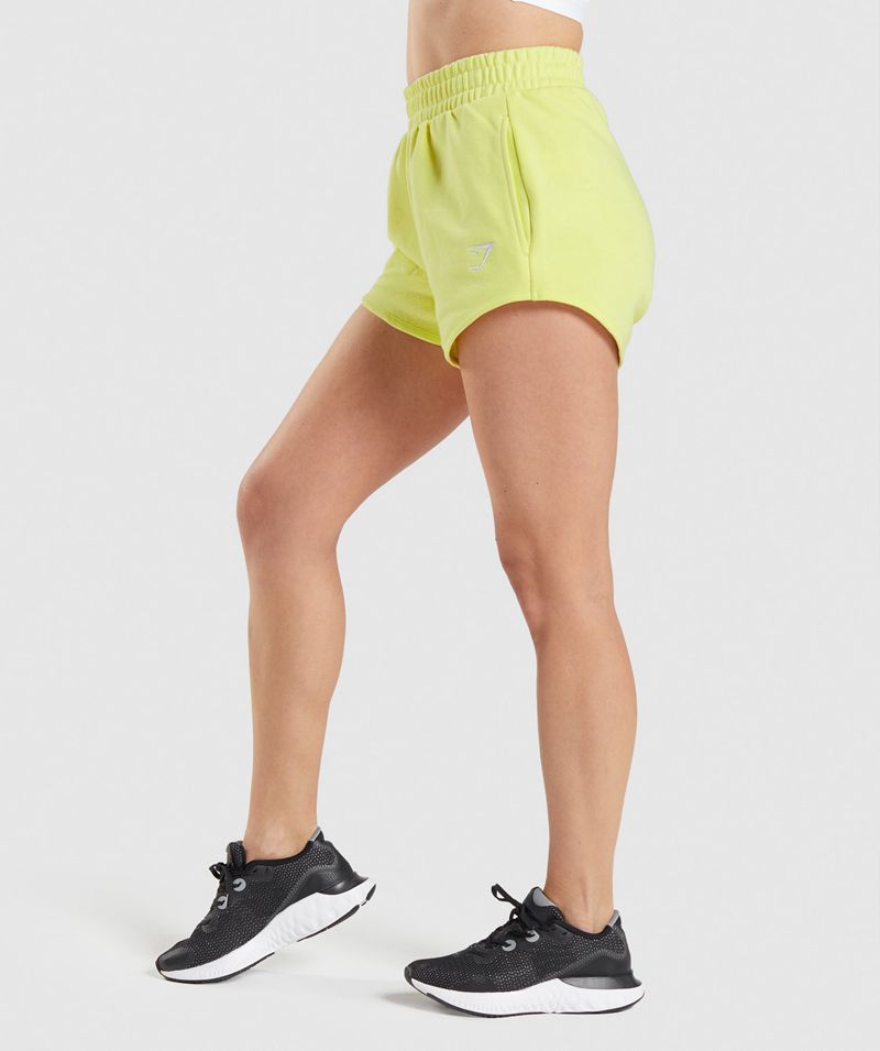 Women's Gymshark Training Sweat Shorts Yellow | USA  1238-QTYOA