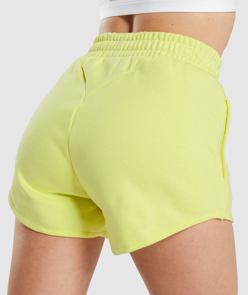 Women's Gymshark Training Sweat Shorts Yellow | USA  1238-QTYOA