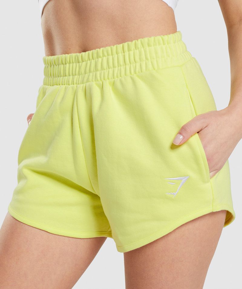 Women's Gymshark Training Sweat Shorts Yellow | USA  1238-QTYOA