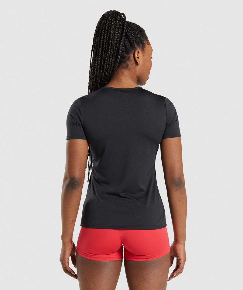 Women's Gymshark Training T-Shirts Black | USA  4369-RHIFS