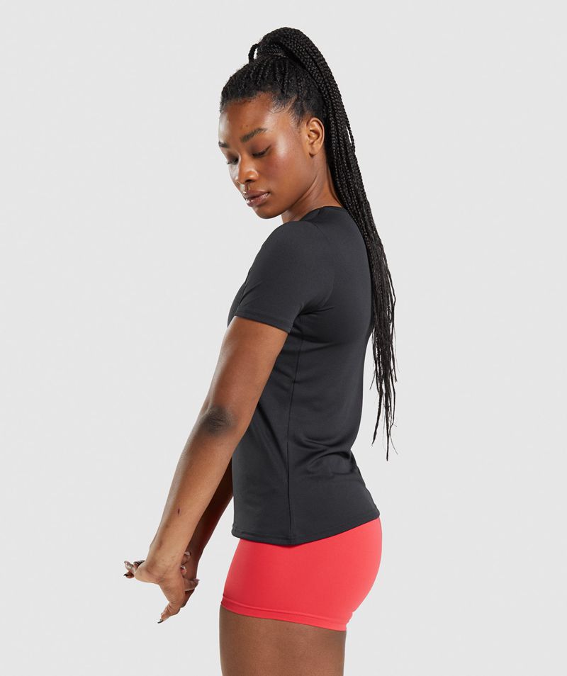 Women's Gymshark Training T-Shirts Black | USA  4369-RHIFS