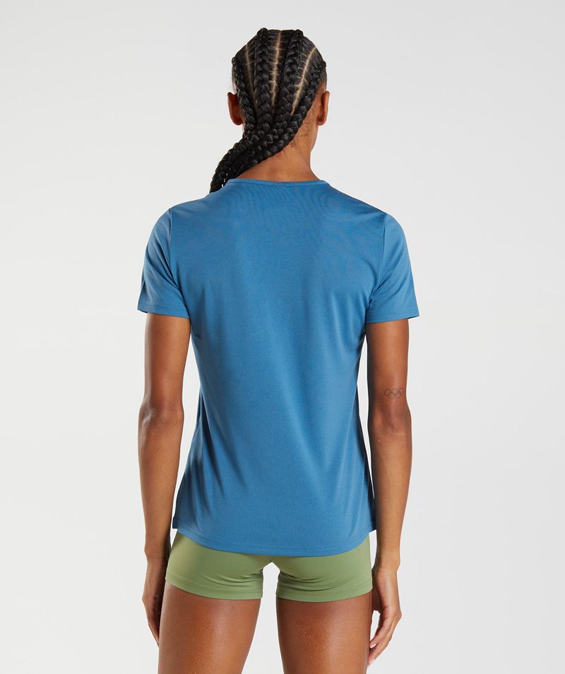 Women's Gymshark Training T-Shirts Blue | USA  3408-RQMOB