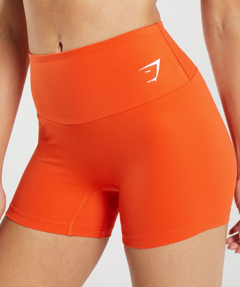 Women's Gymshark Training Tight Shorts Orange | USA  8091-DSLPM