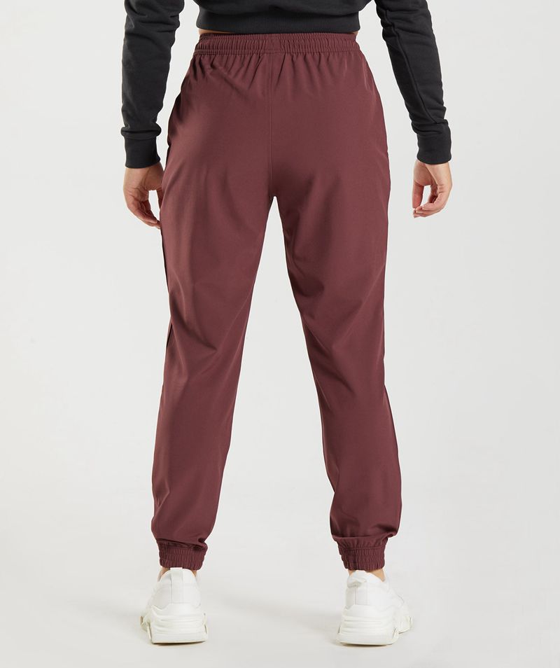 Women's Gymshark Training Woven Joggers Burgundy | USA  1358-QHYKS