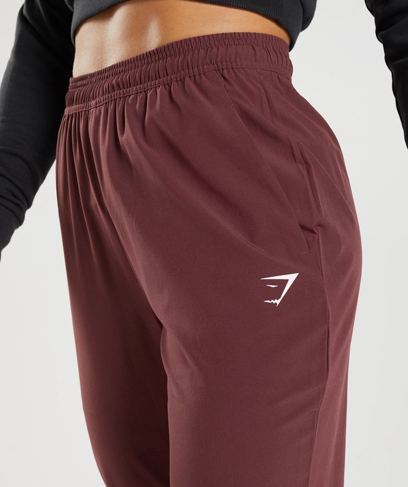 Women's Gymshark Training Woven Joggers Burgundy | USA  1358-QHYKS