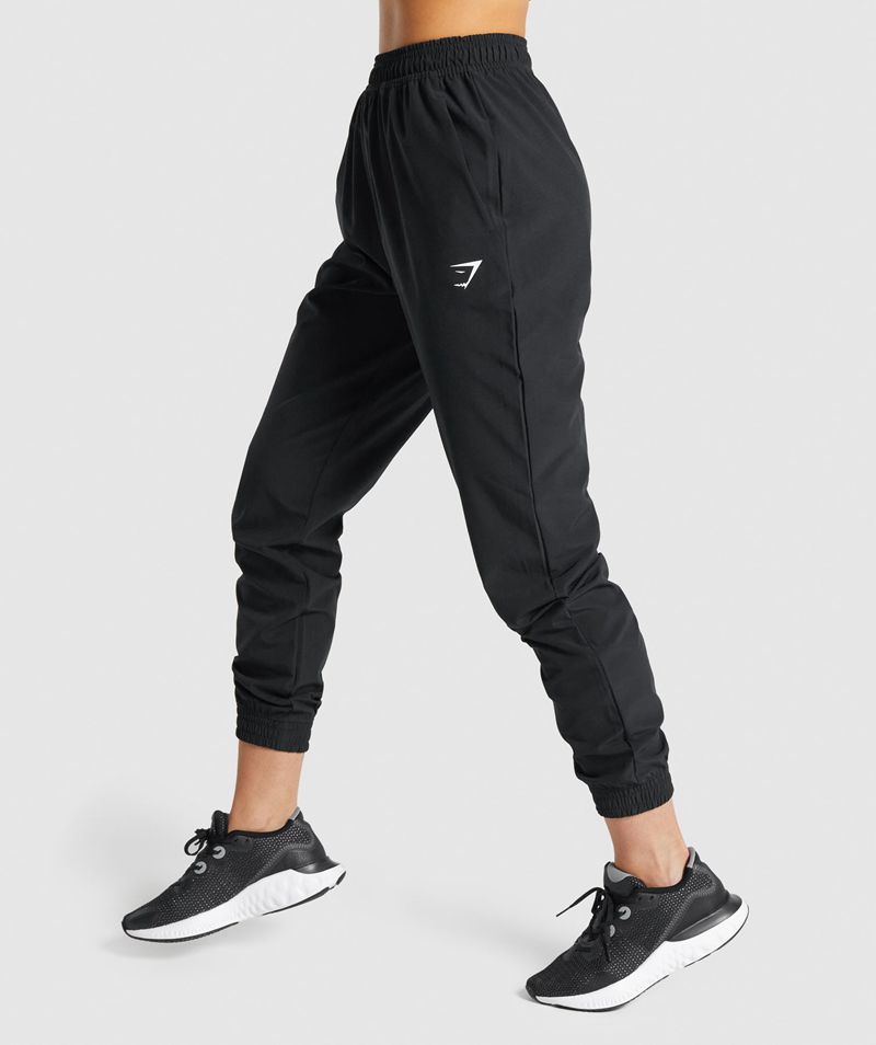 Women's Gymshark Training Woven Joggers Black | USA  7398-PVIHG