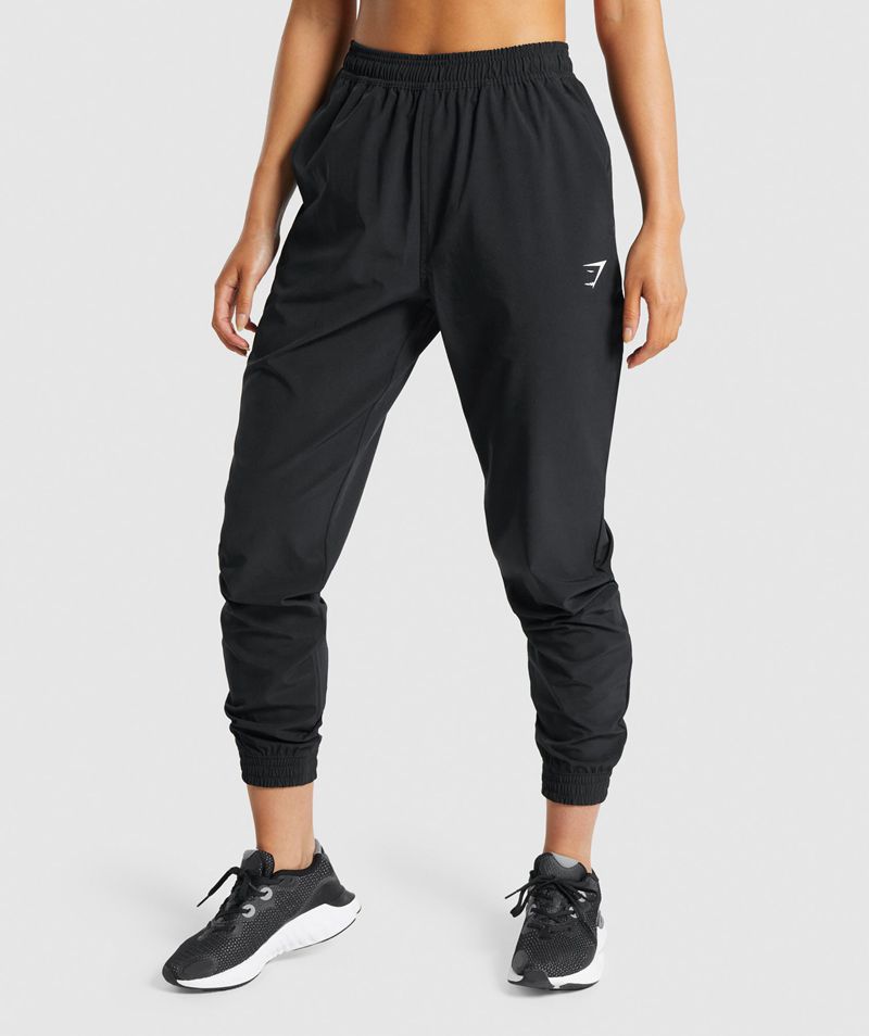 Women\'s Gymshark Training Woven Joggers Black | USA  7398-PVIHG