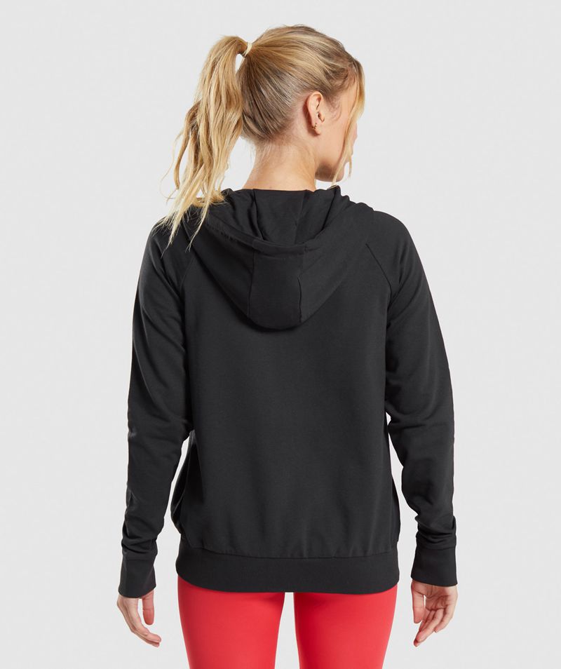 Women's Gymshark Training Zip Hoodie Black | USA  0568-XJNKE