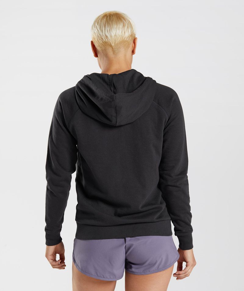 Women's Gymshark Training Zip Hoodie Black | USA  1842-DKLJN