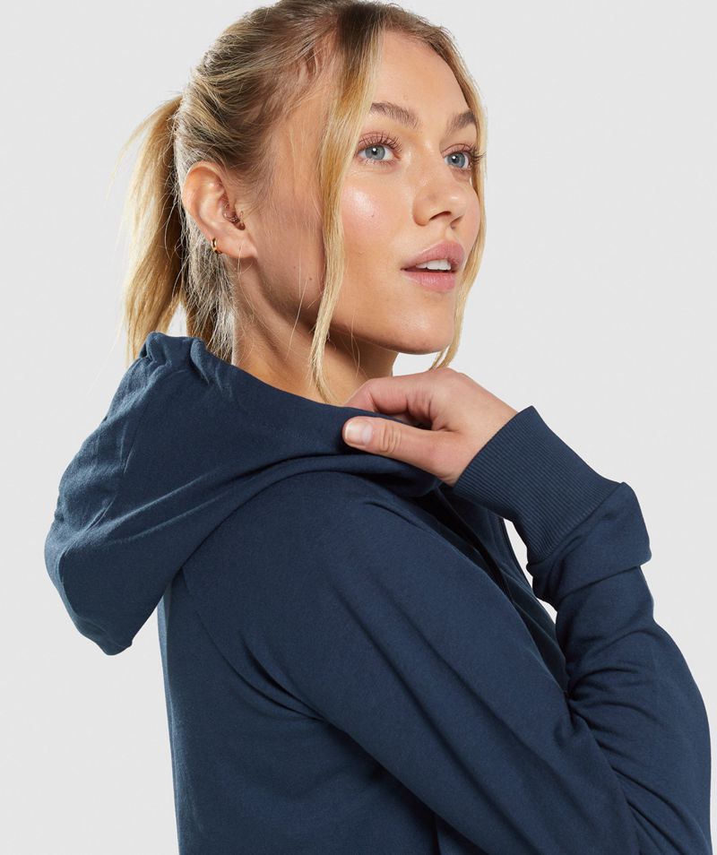 Women's Gymshark Training Zip Hoodie Navy | USA  6043-XJHPU