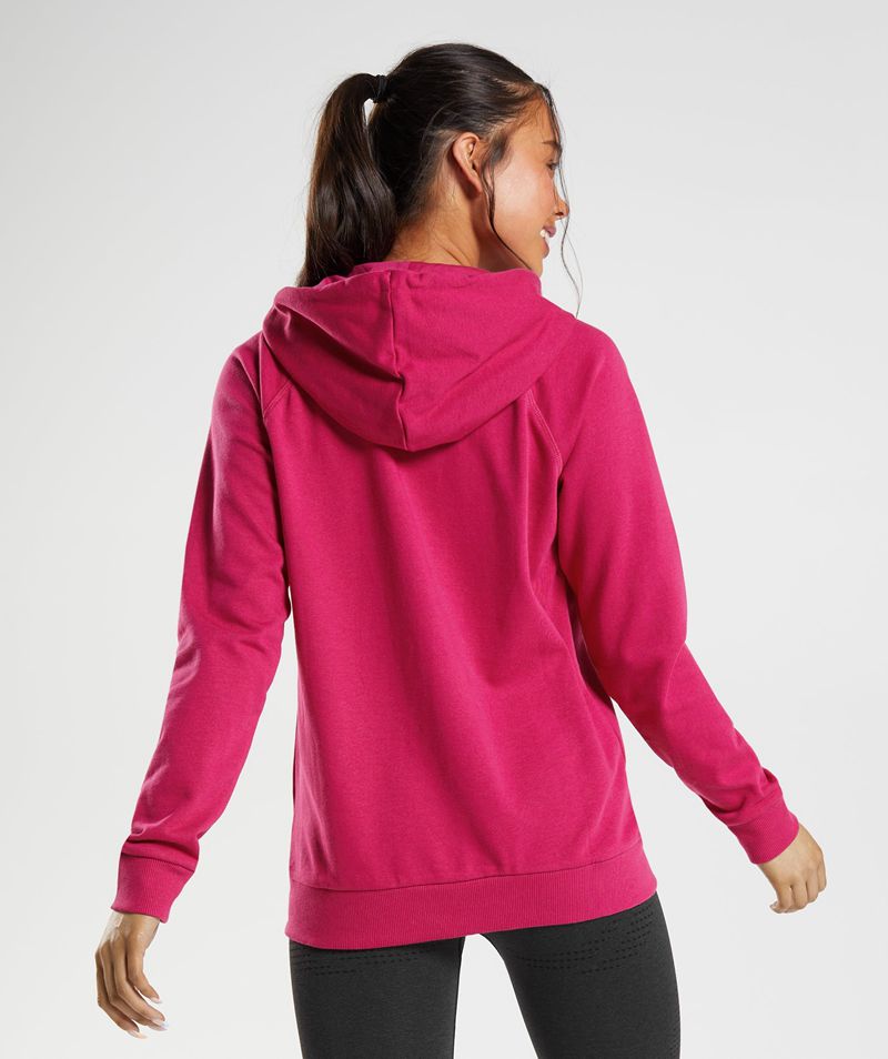 Women's Gymshark Training Zip Hoodie Pink | USA  5260-QSUIG