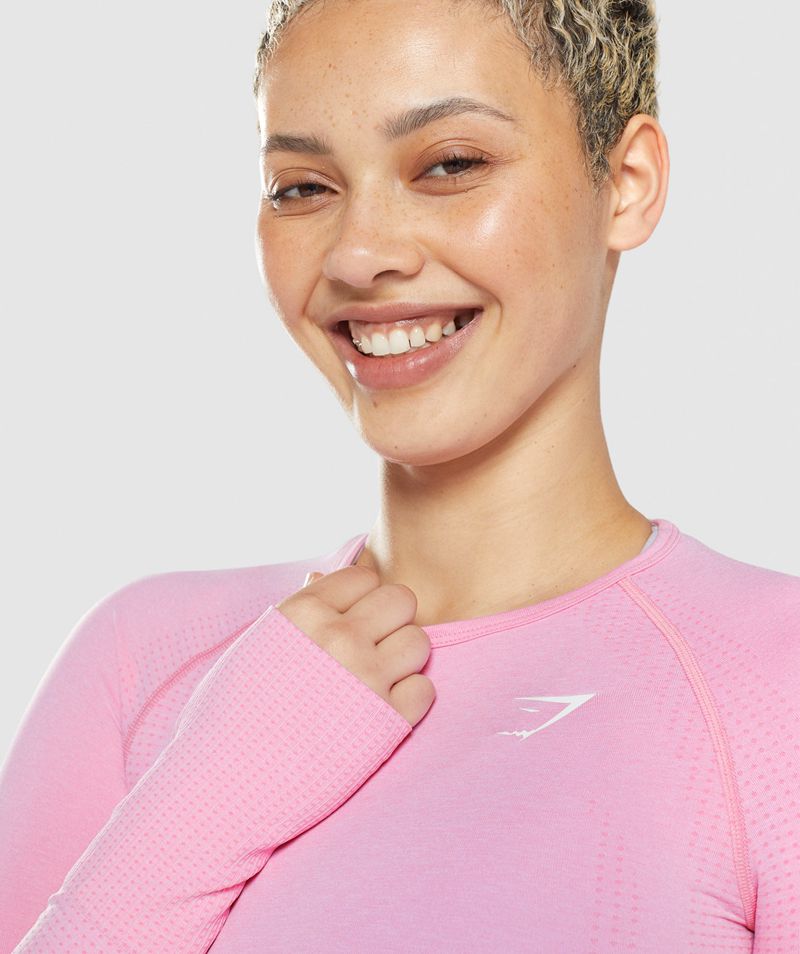 Women's Gymshark Vital Seamless 2.0 Crop Tops Pink | USA  2016-SYZMQ