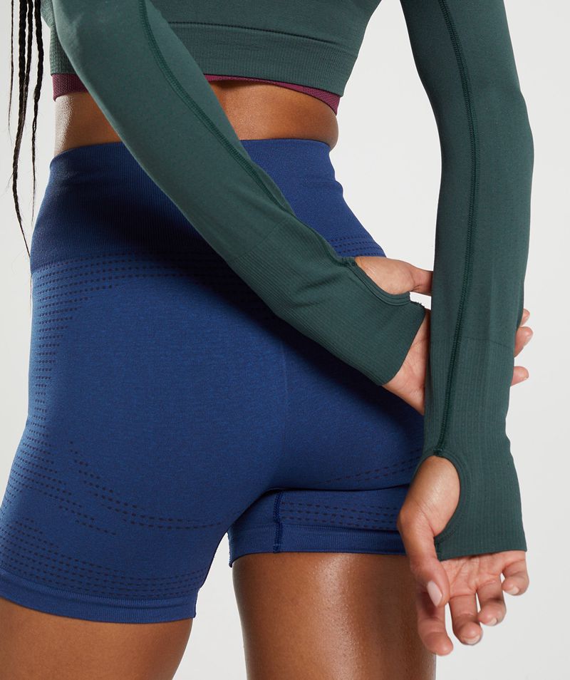 Women's Gymshark Vital Seamless 2.0 Crop Tops Green | USA  8041-SXDUJ