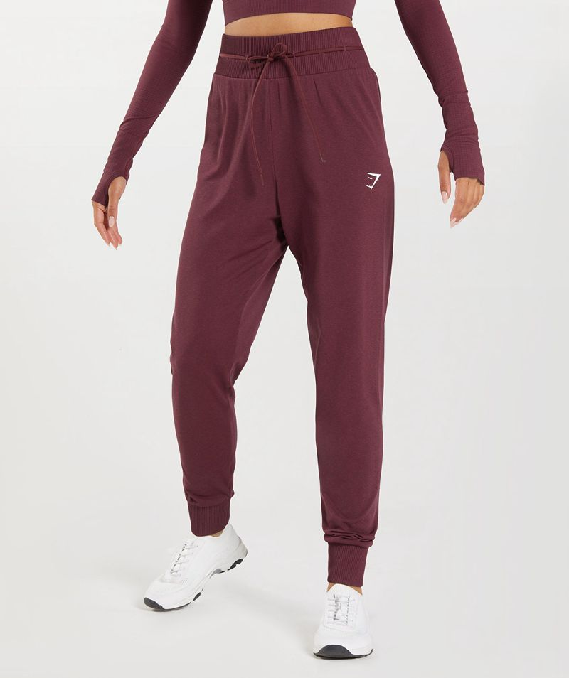 Women\'s Gymshark Vital Seamless 2.0 Joggers Burgundy | USA  1436-LBVWH