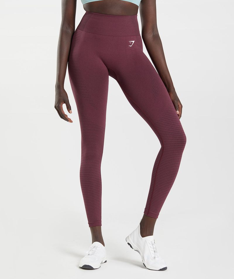 Women\'s Gymshark Vital Seamless 2.0 Leggings Burgundy | USA  0132-RHDZN