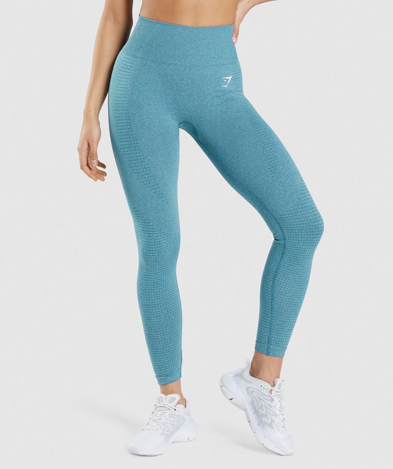 Women\'s Gymshark Vital Seamless 2.0 Leggings Blue | USA  2469-NYCPZ