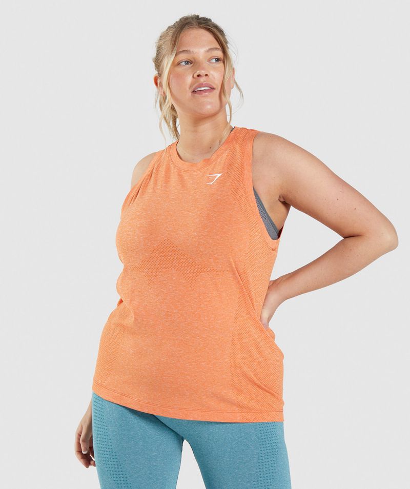 Women\'s Gymshark Vital Seamless 2.0 Light Tank Tops Orange | USA  1468-KVZHG