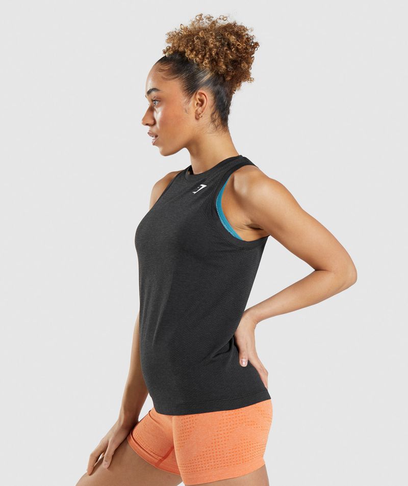 Women's Gymshark Vital Seamless 2.0 Light Tank Tops Black | USA  2915-YNAPB