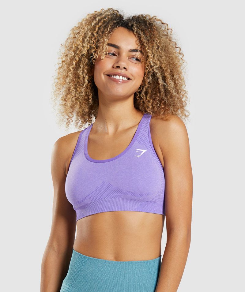 Women\'s Gymshark Vital Seamless 2.0 Sports Bra Light Purple | USA  8246-IWVHZ