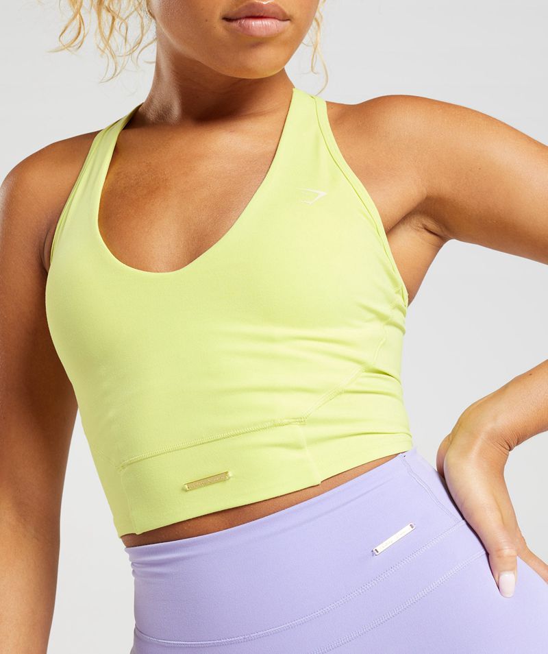 Women's Gymshark Whitney Crop Tank Tops Green | USA  7309-MAPBI