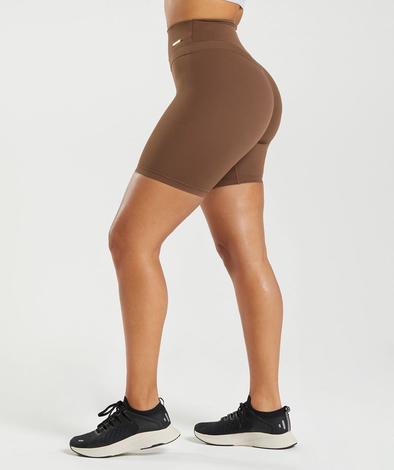 Women's Gymshark Whitney Cycling Shorts Brown | USA  8069-XLHJG