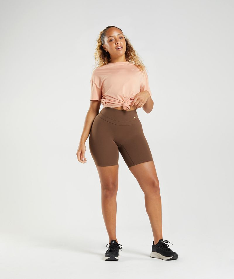 Women's Gymshark Whitney Cycling Shorts Brown | USA  8069-XLHJG