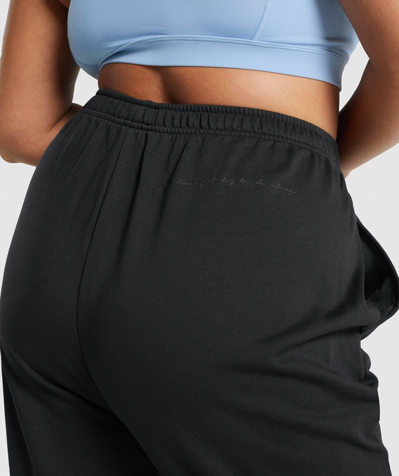 Women's Gymshark Whitney Loose Joggers Black | USA  5794-JGSRU