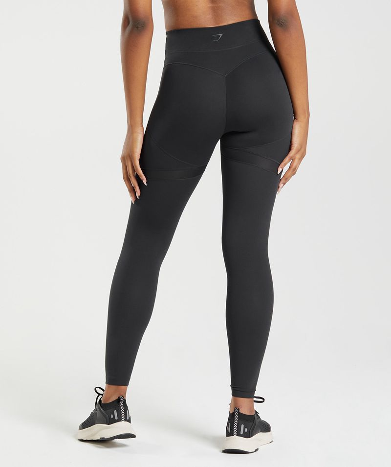 Women's Gymshark Whitney Mesh Leggings Black | USA  4985-VSRBJ