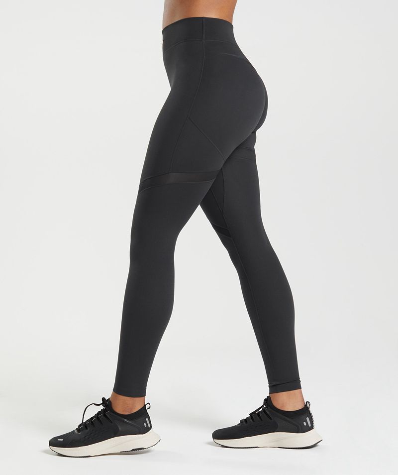 Women's Gymshark Whitney Mesh Leggings Black | USA  4985-VSRBJ