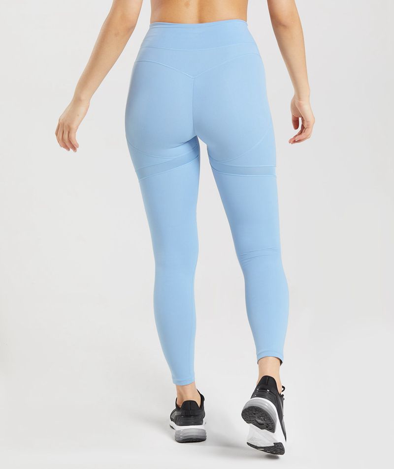 Women's Gymshark Whitney Mesh Leggings Blue | USA  6395-MALRS