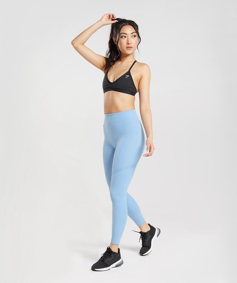 Women's Gymshark Whitney Mesh Leggings Blue | USA  6395-MALRS