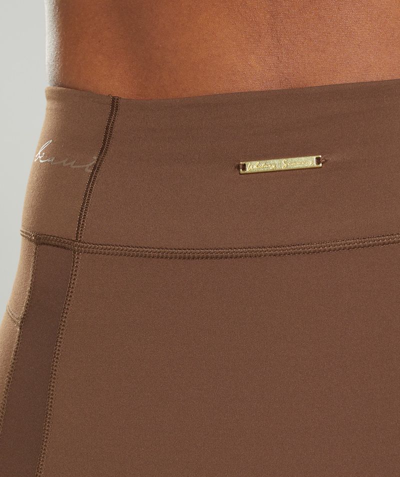 Women's Gymshark Whitney Mesh Shorts Brown | USA  8046-HCUFZ