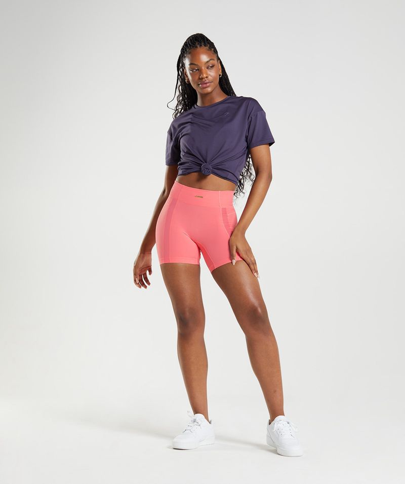 Women's Gymshark Whitney Mesh Shorts Pink | USA  3761-EHUMA