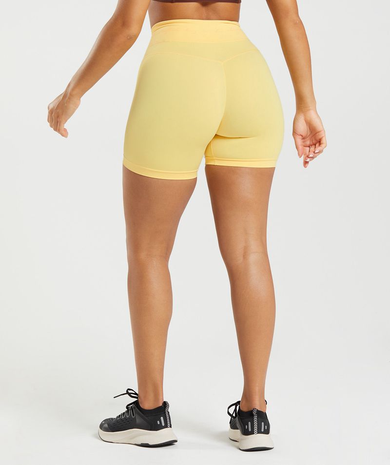 Women's Gymshark Whitney Mesh Shorts Yellow | USA  9214-RBAGH