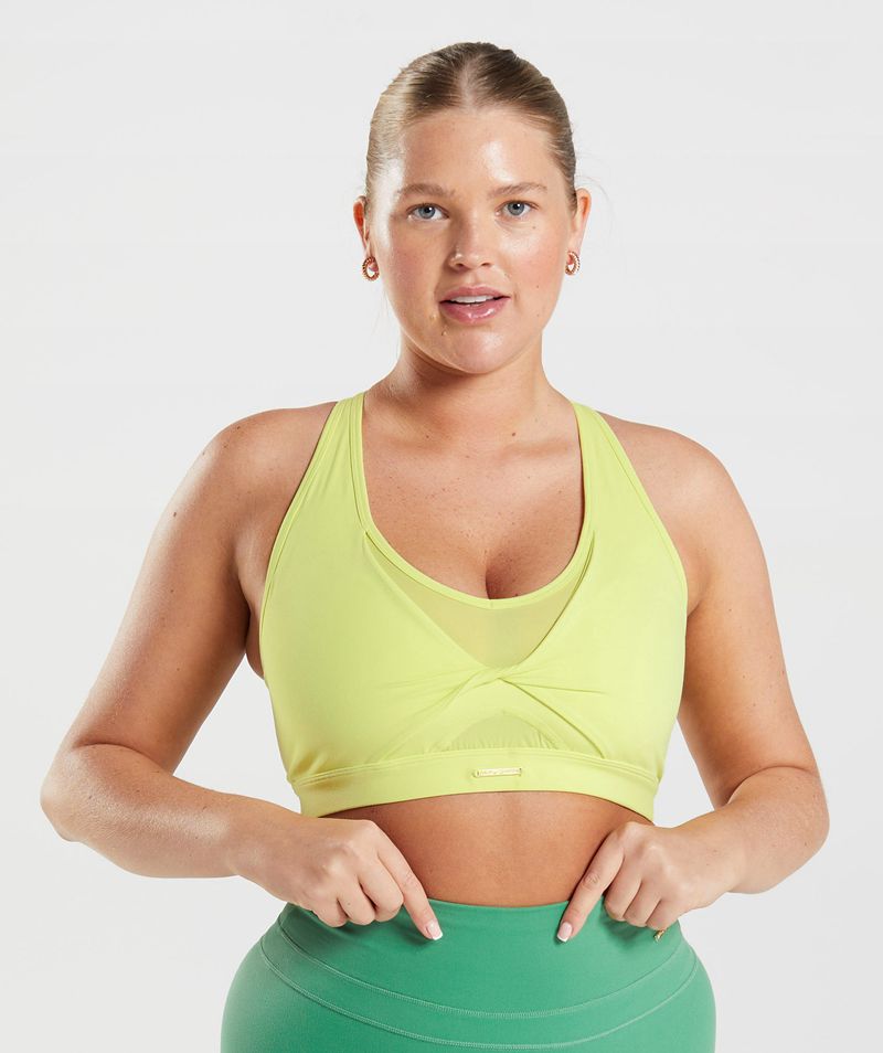 Women\'s Gymshark Whitney Mesh Sports Bra Green | USA  5470-HTCPV