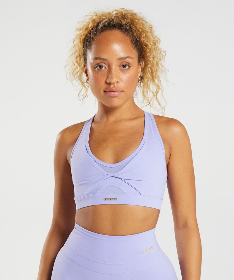 Women's Gymshark Whitney Mesh Sports Bra Purple | USA  9428-VSAUX